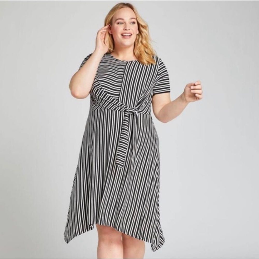 Lane Bryant Black & White Striped Spring Dress size 18/20